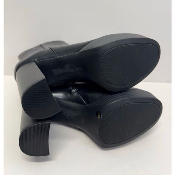 Alfani Boots Size 11 Black Almond Toe Faux Leather High Heel Side Zip NEW - Picture 10 of 10